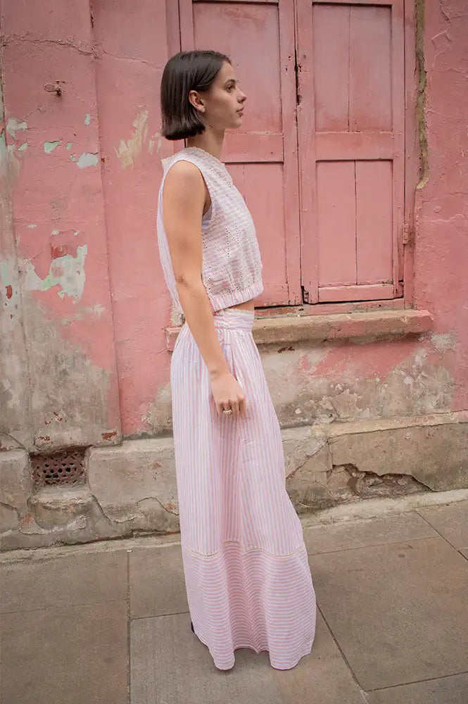 An'ge Ralyta Coral Striped Skirt - The Mercantile London
