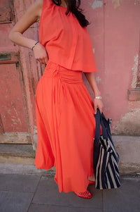 FRNCH Nunzio Coral Sleeveless Blouse - The Mercantile London