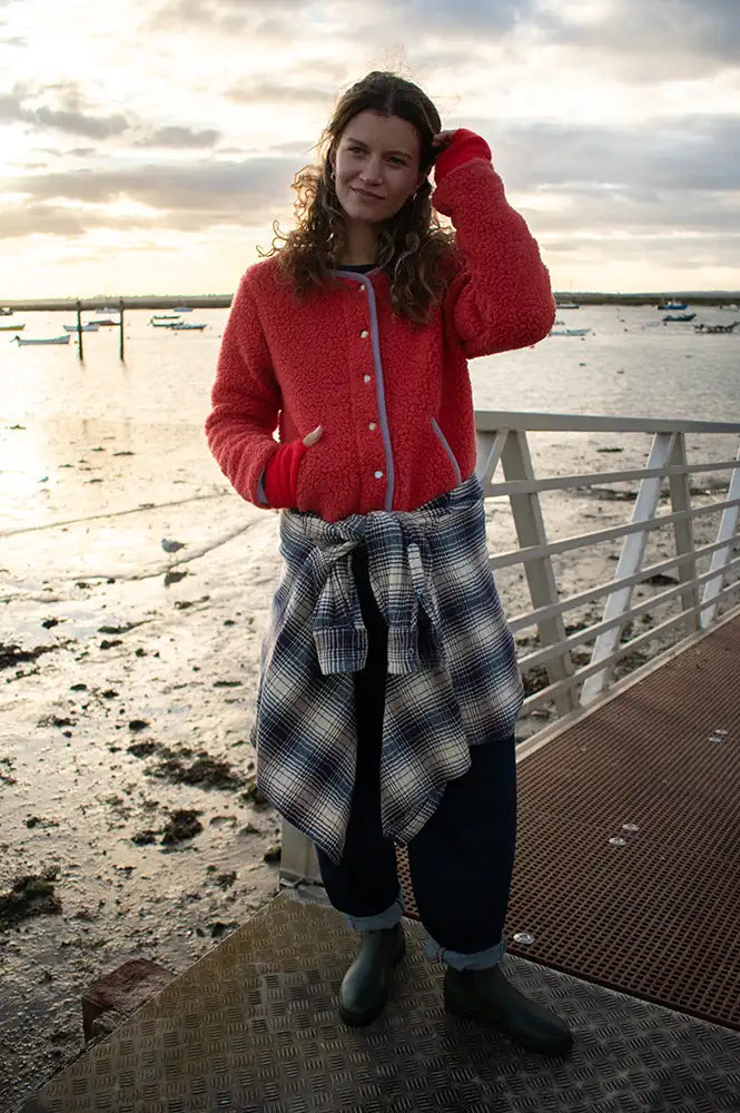 Yoko Tybs Coral And Lilac Wool Jacket - The Mercantile London