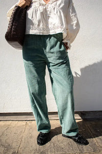 A.P Forest Green Velvet Corduroy Trousers