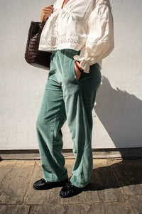 A.P Forest Green Velvet Corduroy Trousers