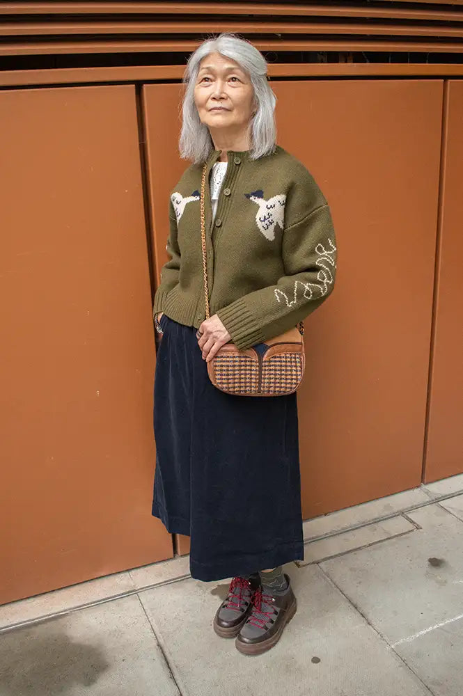 Fransa Cory Salute Navy Corduroy Skirt