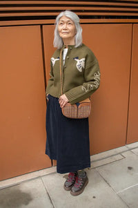 Fransa Cory Salute Navy Corduroy Skirt