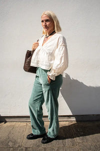 A.P Forest Green Velvet Corduroy Trousers