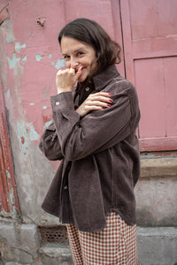 Object Gala Seal Brown Corduroy Shirt - The Mercantile London