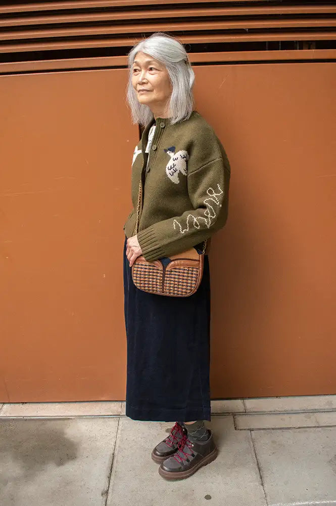 Fransa Cory Salute Navy Corduroy Skirt