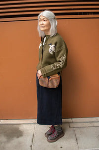 Fransa Cory Salute Navy Corduroy Skirt