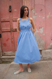 ICHI Filaska Cornflower Blue Dress - The Mercantile London