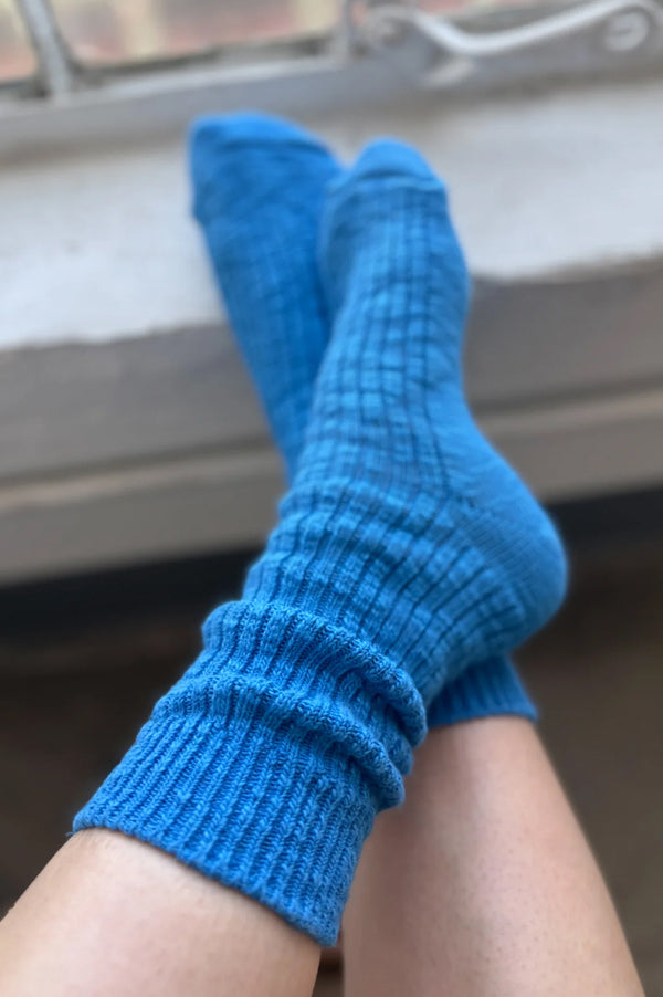 Le Bon Shoppe Cottage Laguna Blue Socks - The Mercantile London