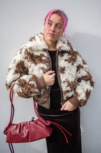 Molliolli Gege Vanilla And Brown Print Jacket - The Mercantile London