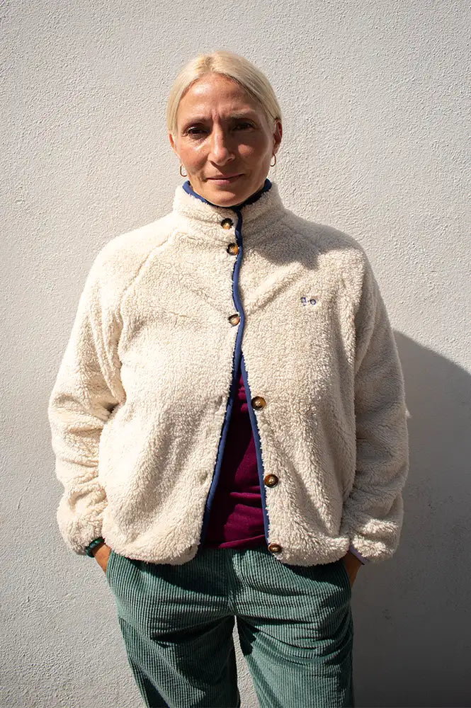 A.P Beige Trimmed Sherpa Jacket