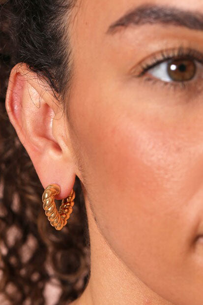 L.A Creole Gold Heart Hoop Earrings - The Mercantile London