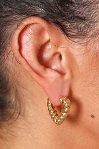 L.A Creole Gold Heart Hoop Earrings - The Mercantile London