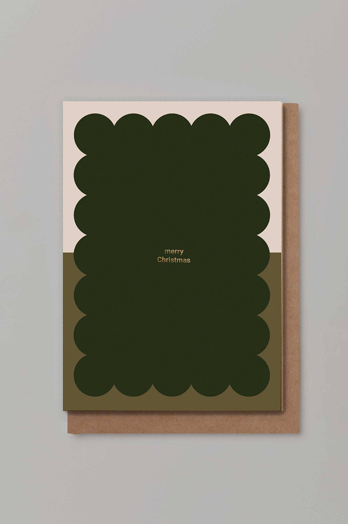 Kinshipped Merry Christmas Scalloped Card - The Mercantile London