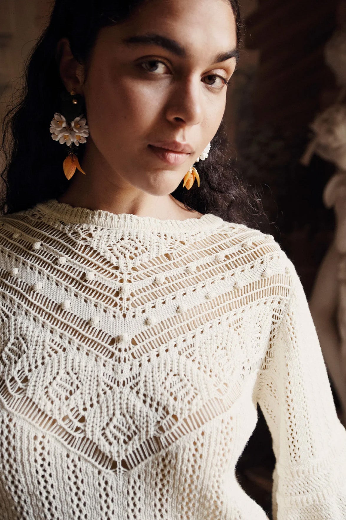 Louise Misha Cream Croisette Knitted Jumper - The Mercantile London