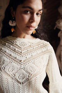 Louise Misha Cream Croisette Knitted Jumper - The Mercantile London