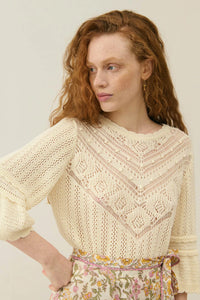 Louise Misha Cream Croisette Knitted Jumper - The Mercantile London