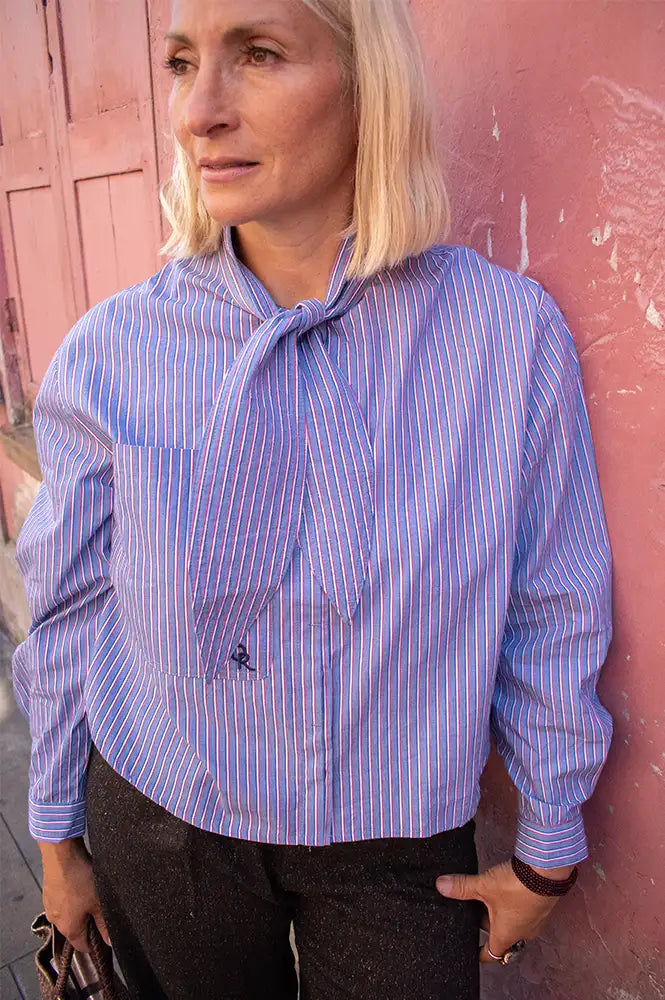Orfeo Arnold Striped Blue Shirt