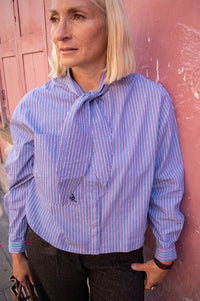 Orfeo Arnold Striped Blue Shirt