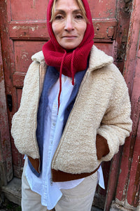 Amente Ribbed Oatmeal Bomber Jacket