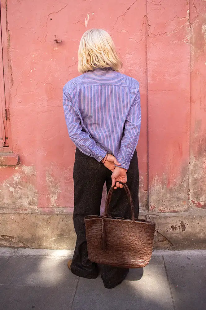 Orfeo Arnold Striped Blue Shirt