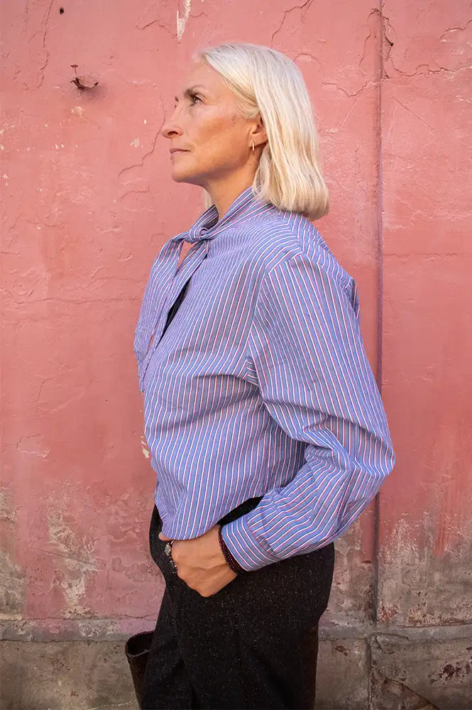 Orfeo Arnold Striped Blue Shirt