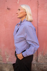 Orfeo Arnold Striped Blue Shirt