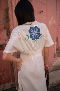 M.A.B.E Laney Embroidered Ecru Dress - The Mercantile London