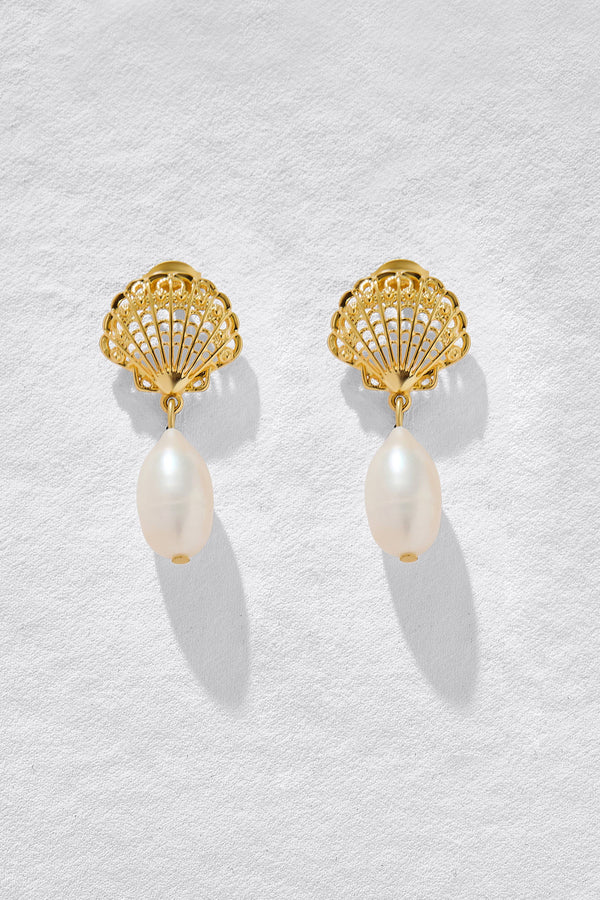 Marina Pearl Drop Earrings - The Mercantile London