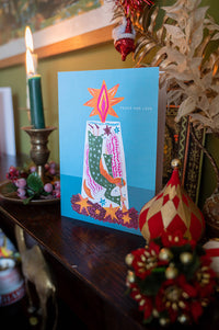 Hutch Cassidy Candle Angel Christmas Card - The Mercantile London