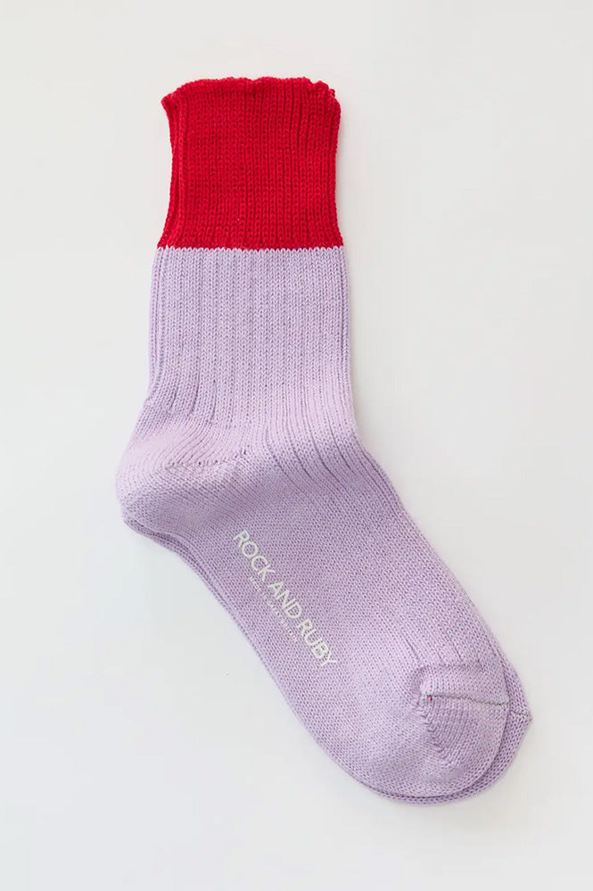Rock + Ruby Wynona Red Lavendar Socks