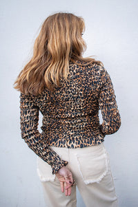 Damson Madder Elliana Leopard Smocked Cardi