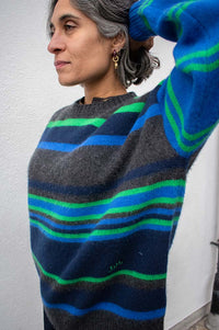 Damson Madder Rene Striped Crew Jumper - The Mercantile London