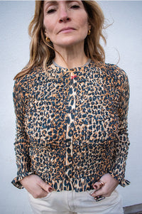 Damson Madder Elliana Leopard Smocked Cardi