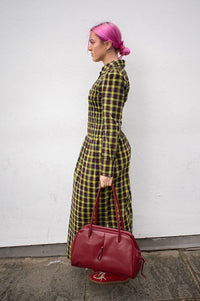 Damson Madder Hazel Yellow Check Midi Dress - The Mercantile London