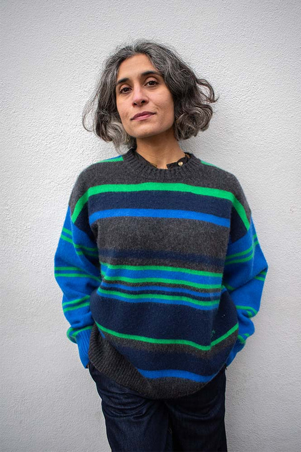 Damson Madder Rene Striped Crew Jumper - The Mercantile London