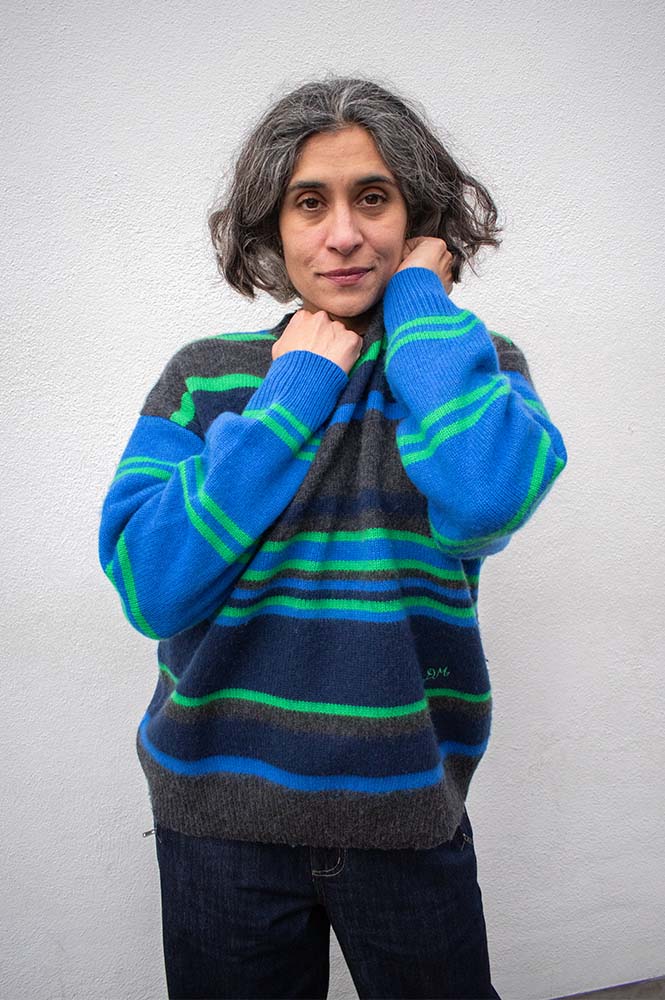 Damson Madder Rene Striped Crew Jumper - The Mercantile London