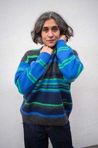 Damson Madder Rene Striped Crew Jumper - The Mercantile London