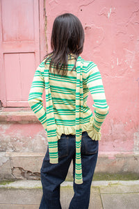 Damson Madder Anelis Green Stripe Jumper - The Mercantile London