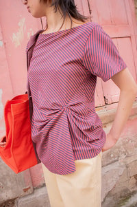 Damson Madder Reece Red Stripe Tee - The Mercantile London