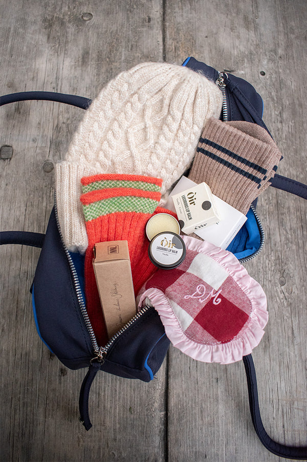 Damson Madder Lenny Large Navy Bowler Bag - The Mercantile London