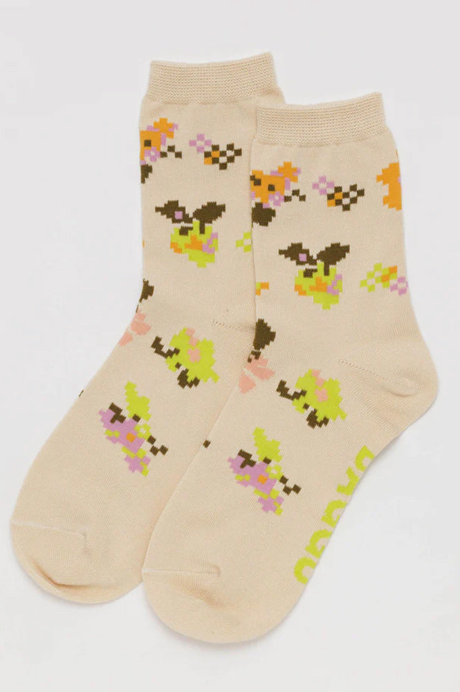 Baggu Tapestry Floral Crew Socks - The Mercantile London