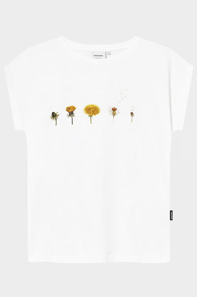 Dedicated Visby Dandelion Cycles White T-Shirt - The Mercantile London