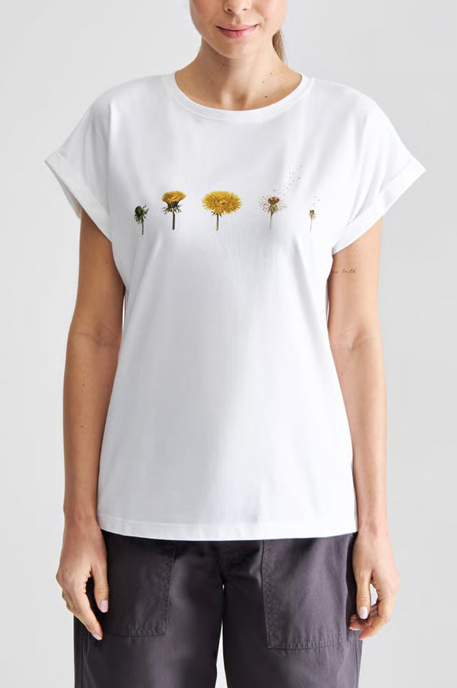 Dedicated Visby Dandelion Cycles White T-Shirt - The Mercantile London