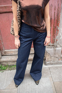 Numph Bussy Dark Denim Trousers - The Mercantile London