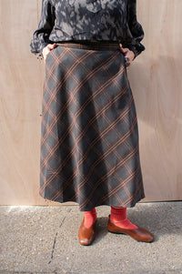 Petite Mendigote Lena Grey Checked Skirt