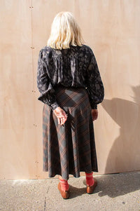 Petite Mendigote Lena Grey Checked Skirt