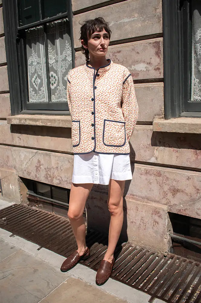 Habiba New Dawn Berry Floral Quilted Jacket