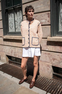 Habiba New Dawn Berry Floral Quilted Jacket