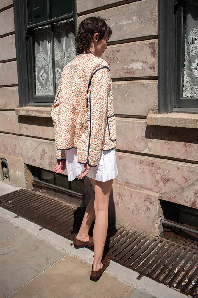 Habiba New Dawn Berry Floral Quilted Jacket